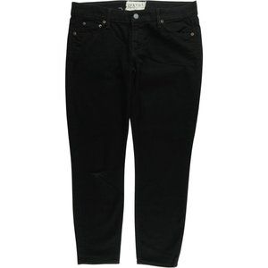 Textile Deb Skinny Crop Capri Black Jeans 30 A603